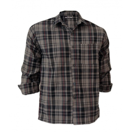 خرید اینترنتی پیراهن مردانه چهارخونه پارچه کتان صابونی