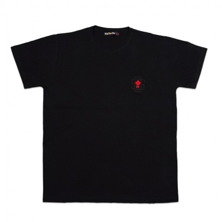 تیشرت سایز بزرگ مشکی گلدوزی گوشه سینه