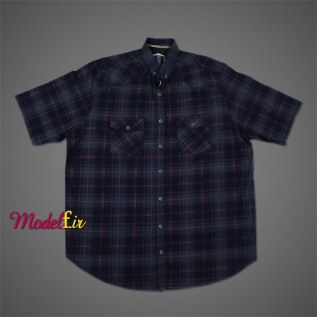 پیراهن سایز بزرگ دو جیب چهارخونه