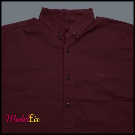 پیراهن آستین بلند سایز بزرگ زرشکی