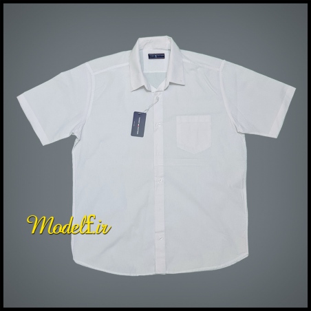 پیراهن سفید سایز بزرگ جیب دار