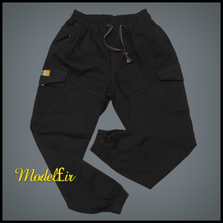 شلوار اسلش سایز بزرگ کتان جیب دار