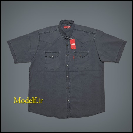 پیراهن طوسی روشن سایز بزرگ دو جیب کتان کش مناسب همه فصول جنس درجه یک قیمت مناسب
