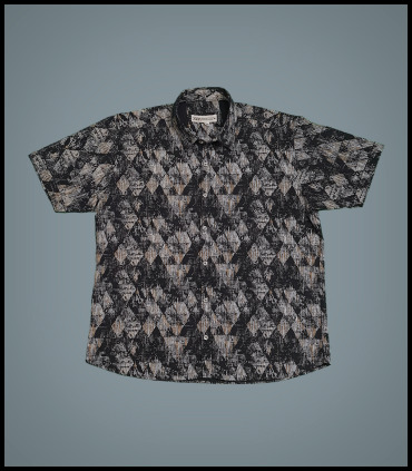 ست پیراهن شلوارک  نخی کنفی سایز بزرگ طرح دار