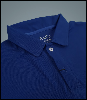 تیشرت جودن یقه دار آبی کاربنی