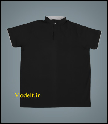 تیشرت جودن یقه دار فرنچ رنگ مشکی