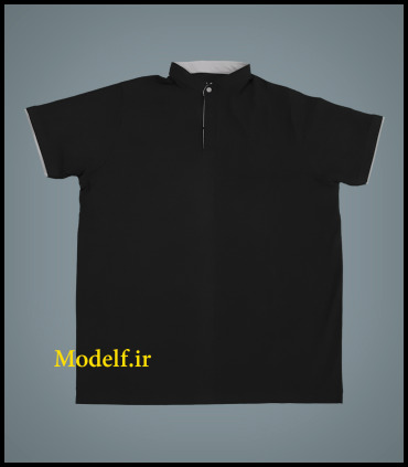 تیشرت جودن یقه دار فرنچ رنگ مشکی