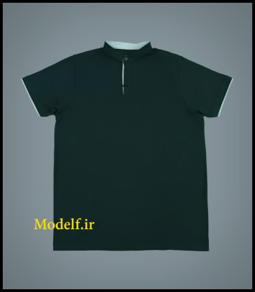 تیشرت جودن یقه فرنچ رنگ یشمی