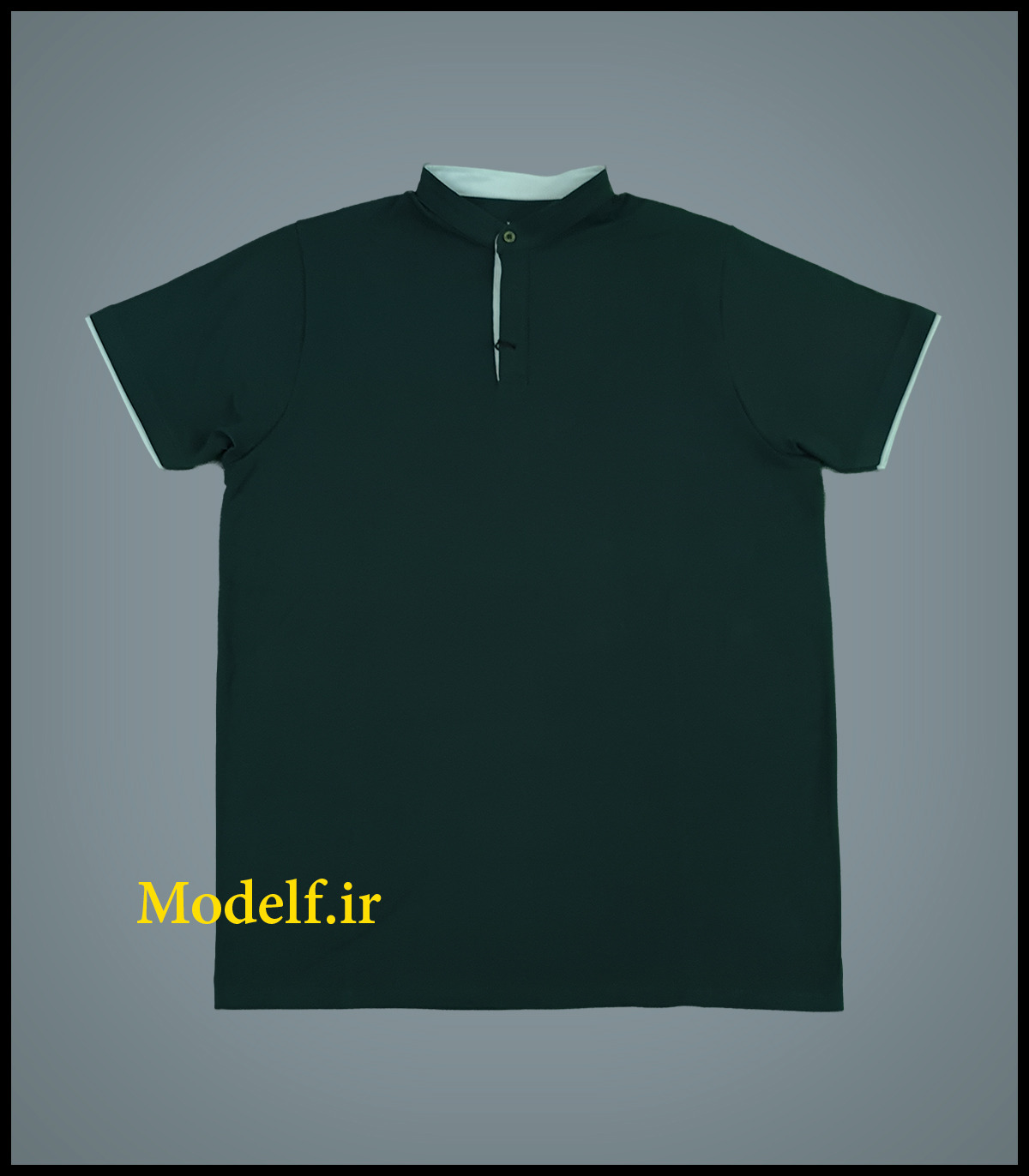 تیشرت جودن یقه فرنچ رنگ یشمی